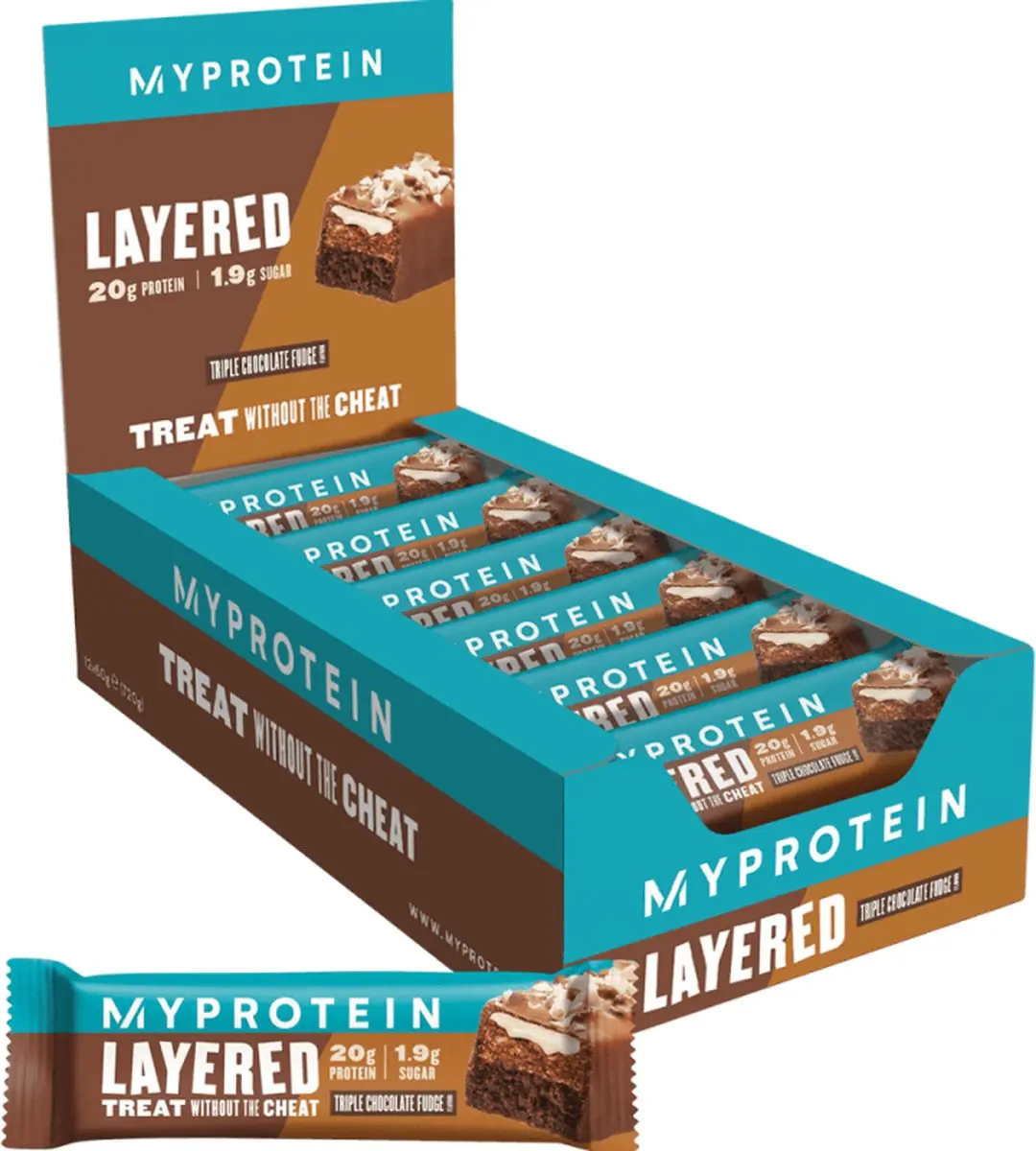 Myprotein Layered Bars Triple Chocolate Fudge - 12x60g