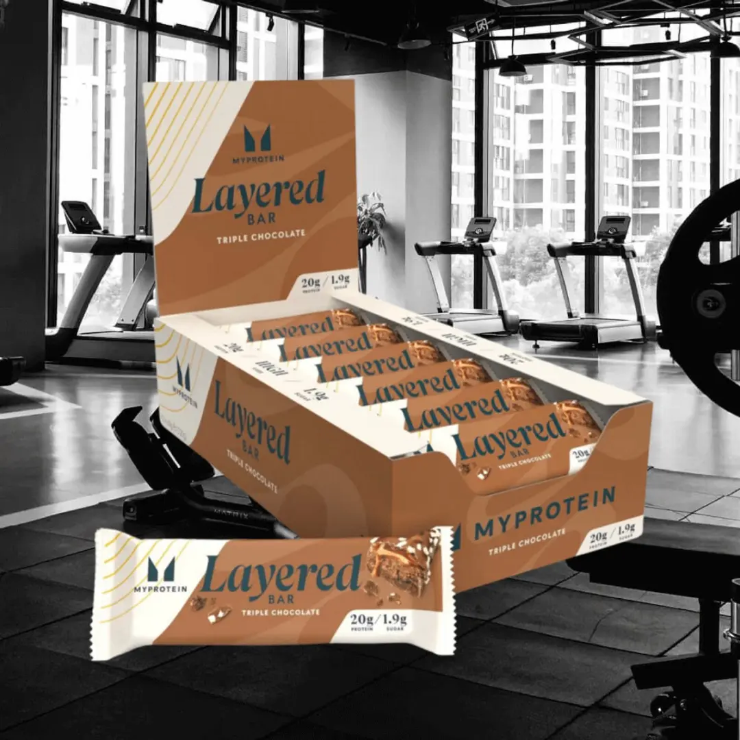 Myprotein Layered Bars Triple Chocolate Fudge - 12x60g