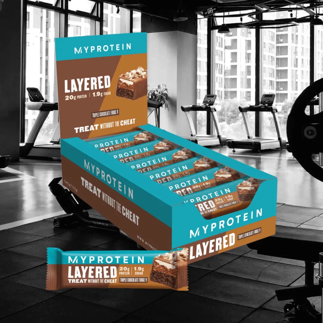 Myprotein Layered Bars Triple Chocolate Fudge - 12x60g