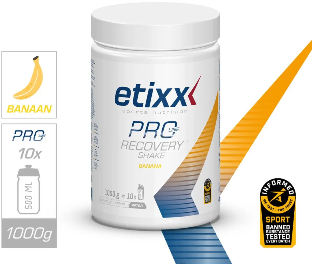 Etixx Pro Line Recovery Shake Banana Hersteldrank 1000g - afbeelding 6 van 6