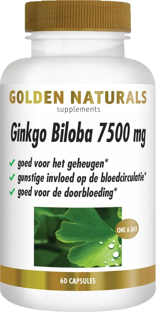 Golden Naturals Ginkgo Biloba 7500mg 60 Vegan Capsules