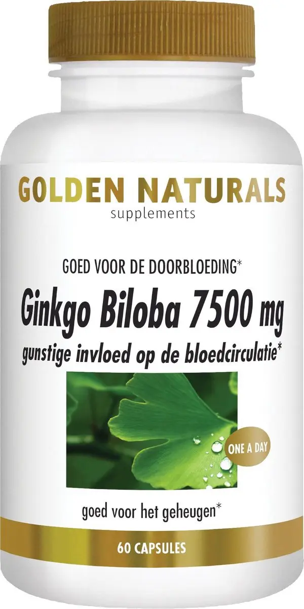 Golden Naturals Ginkgo Biloba 7500mg 60 Vegan Capsules