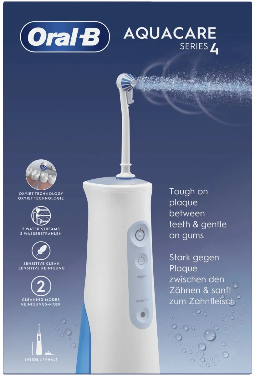 Oral-B AquaCare 4 Mondirrigator - 1 Snelheid - Wit/Blauw