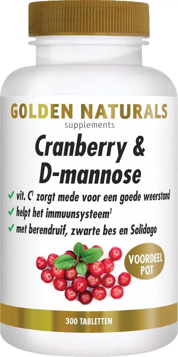 Golden Naturals Cranberry & D-mannose 300 Vegan Tabletten