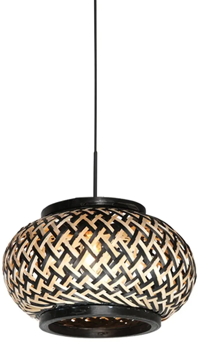 Steinhauer Nox Light 4538ZW Hanglamp - Bamboe/Zwart - 40W
