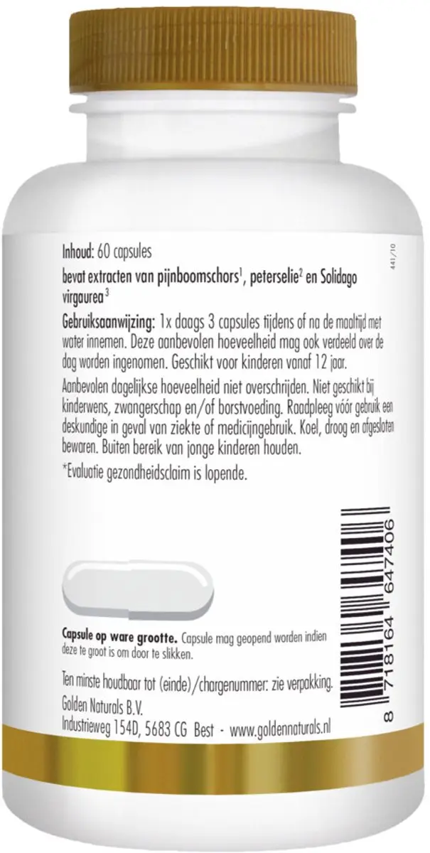Golden Naturals Vocht & Doorbloeding 60 Vegan Capsules