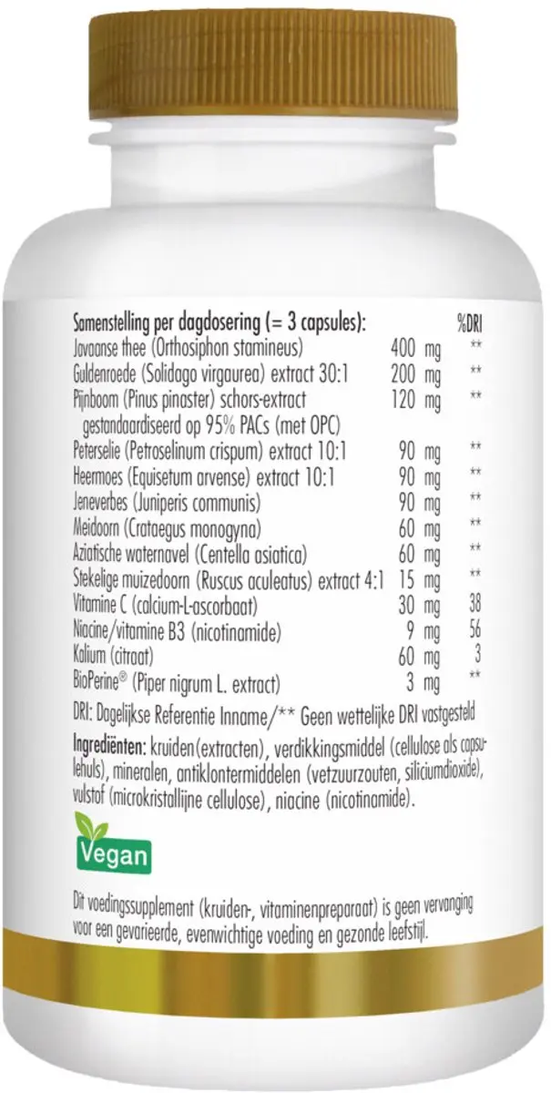 Golden Naturals Vocht & Doorbloeding 60 Vegan Capsules