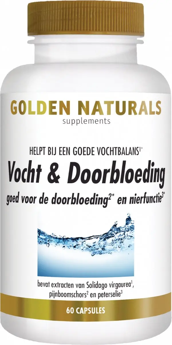 Golden Naturals Vocht & Doorbloeding 60 Vegan Capsules