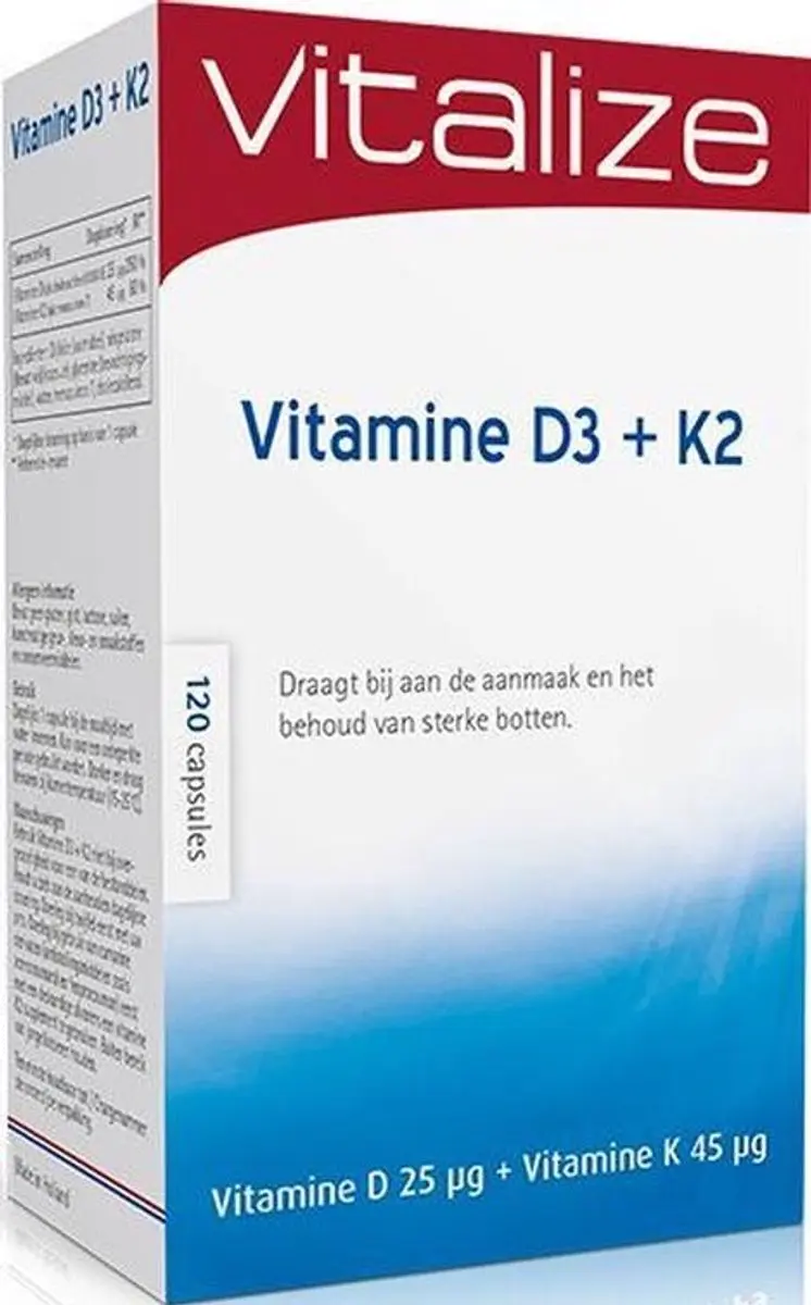 Vitalize Vitamine D3 + K2 120 Capsules