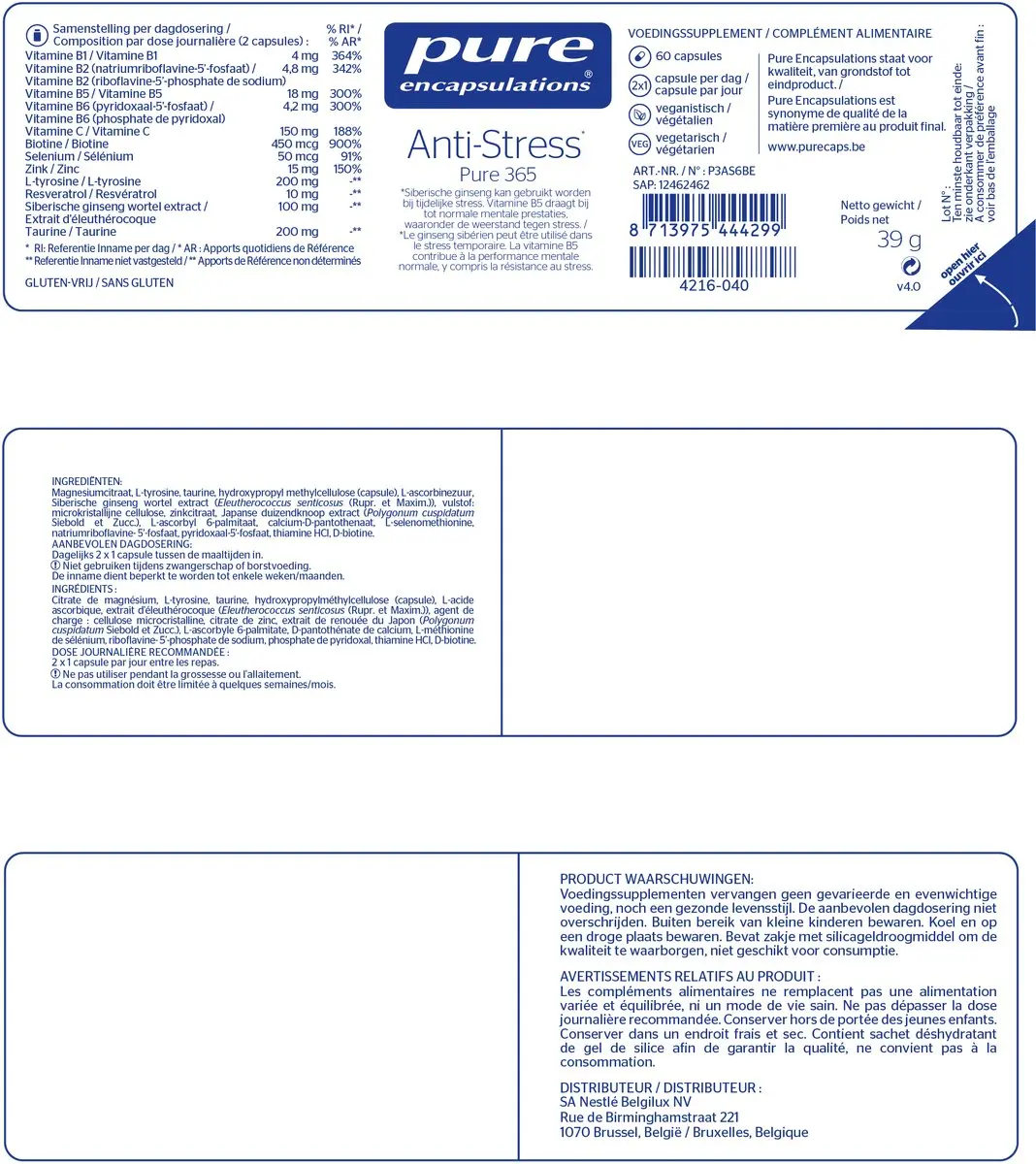 Pure Encapsulations Anti-Stress 60 Capsules
