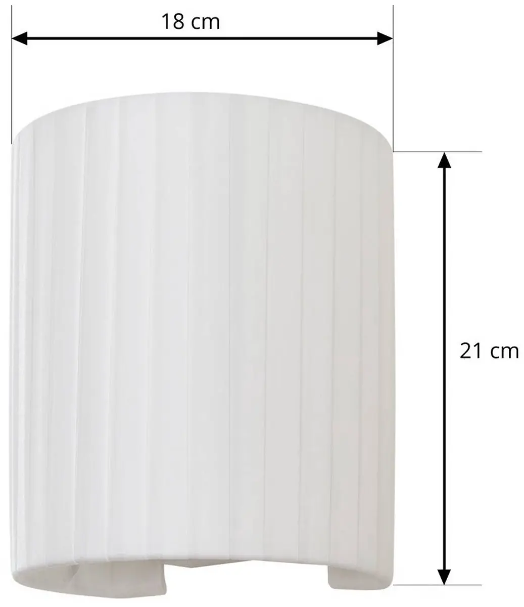 Lindby Wandlamp Textiel 1 Licht E27 - 21cm - Wit