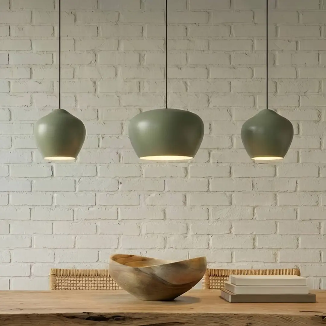 Lucande Hanglamp 3-lichts IJzer 30cm - Lichtgroen/Wit