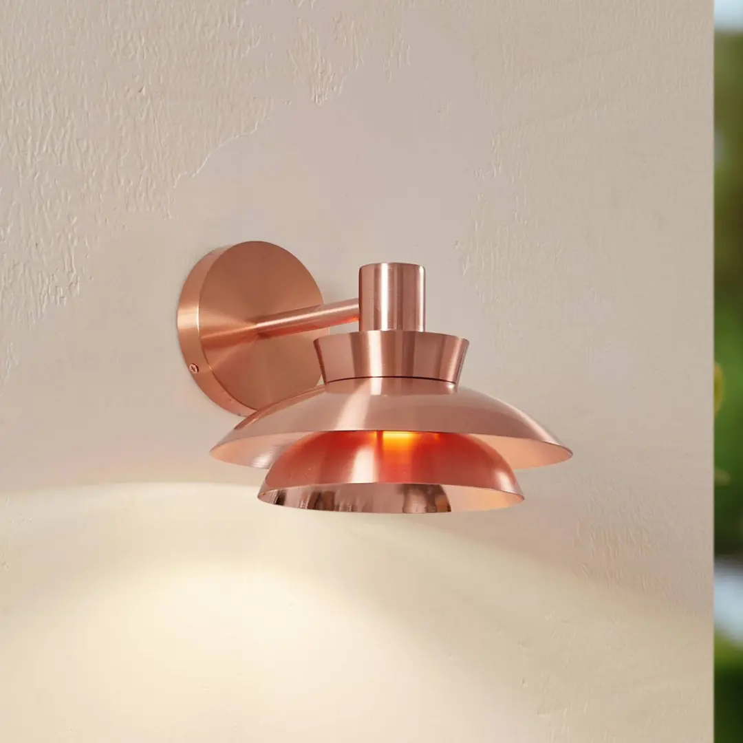 Lucande Wandlamp Buiten 1 Licht E14 - Koper