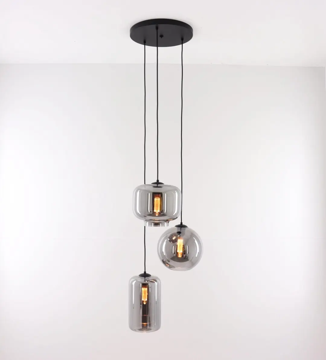 Globo EEF Hanglamp Smoke 3-lichts - Warm wit - afbeelding 6 van 6