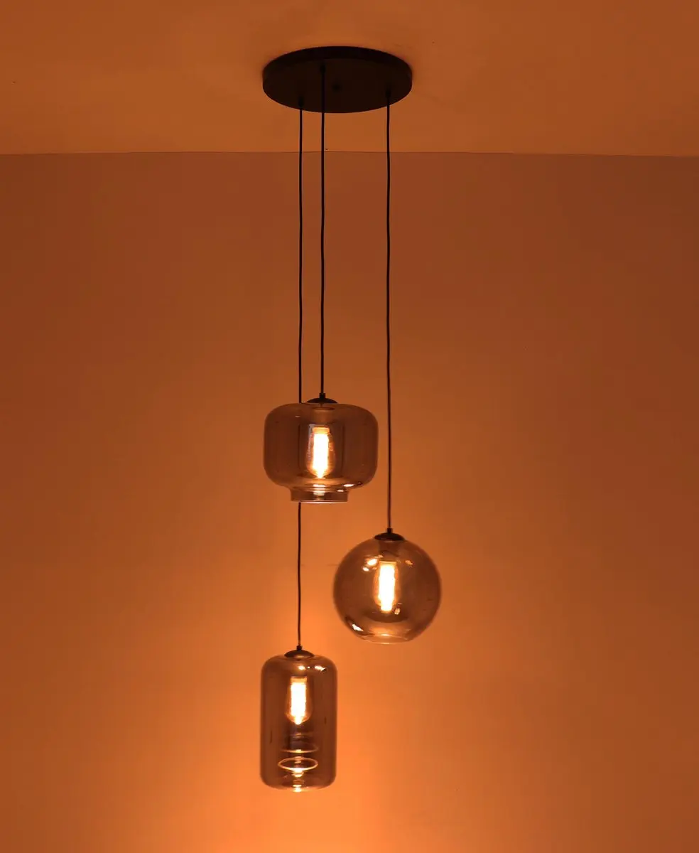 Globo EEF Hanglamp Smoke 3-lichts - Warm wit