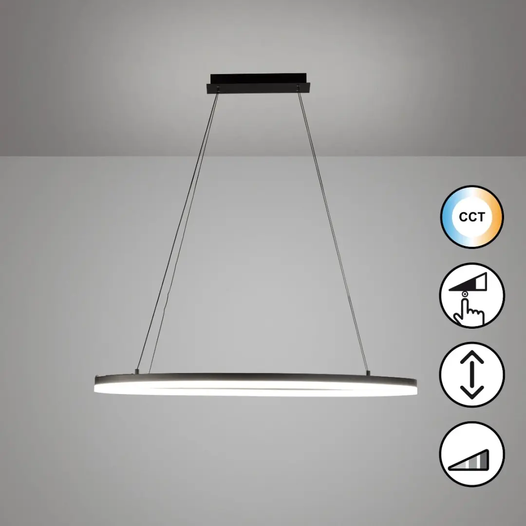 Fischer & Honsel Sirko Hanglamp 100cm - LED 38W - 3 Kleurtemperaturen - Zwart