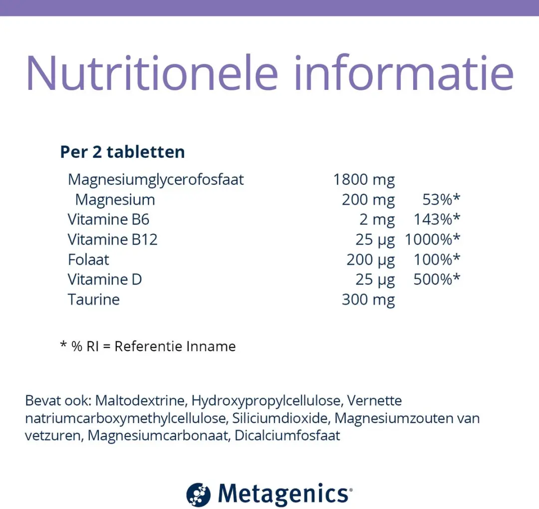 Metagenics MetaRelax Magnesium Poeder 133g - 40 Zakjes