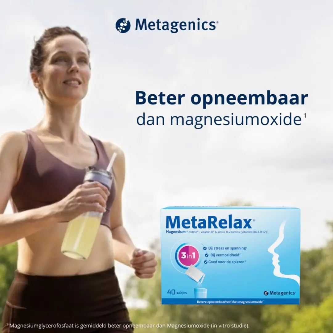 Metagenics MetaRelax Magnesium Poeder 133g - 40 Zakjes
