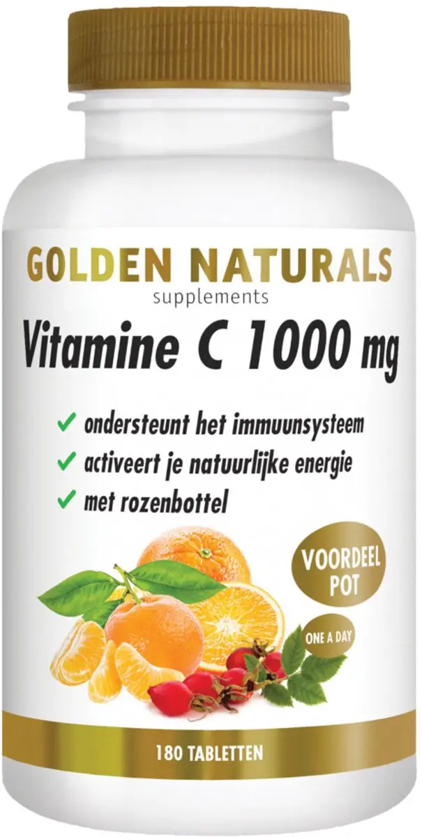 Golden Naturals Vitamine C 1000mg Rozenbottel Vegan - 360 tabletten