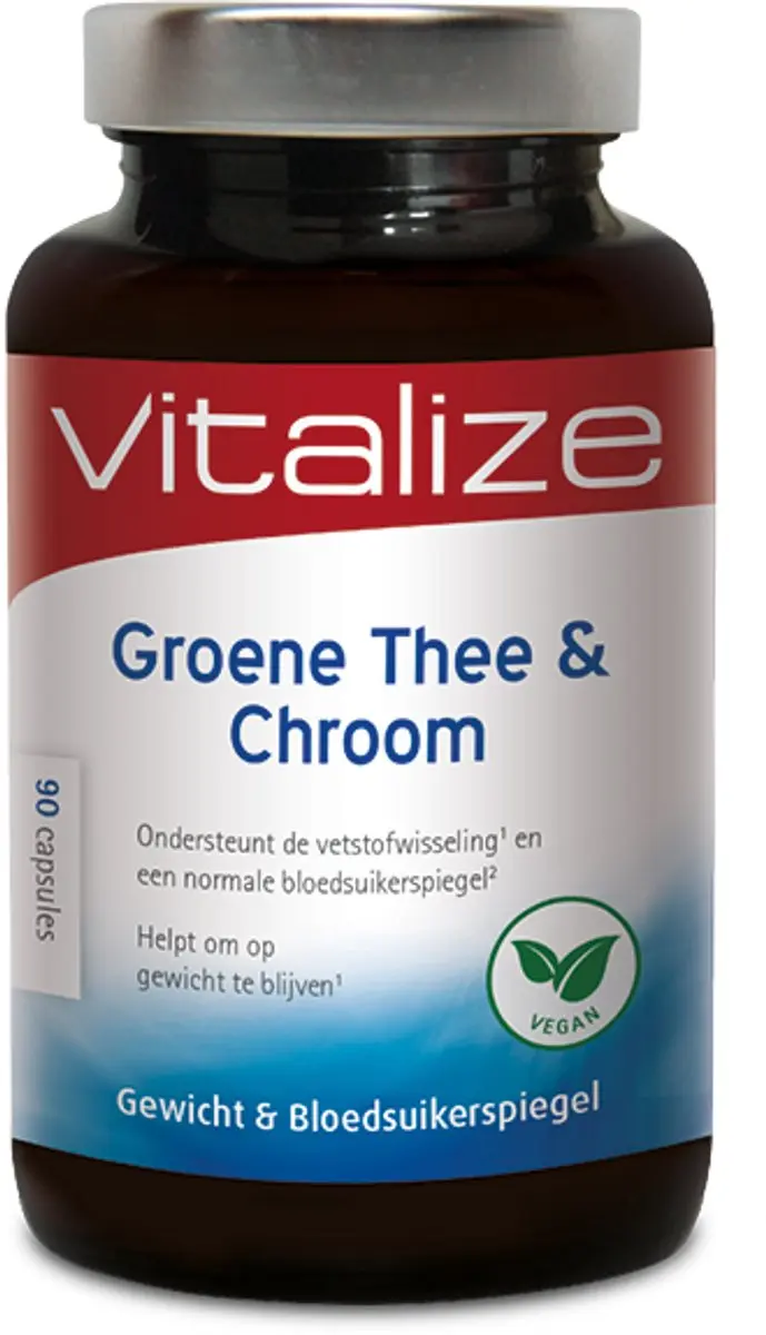 Vitalize Groene Thee & Chroom Capsules 90 Stuks
