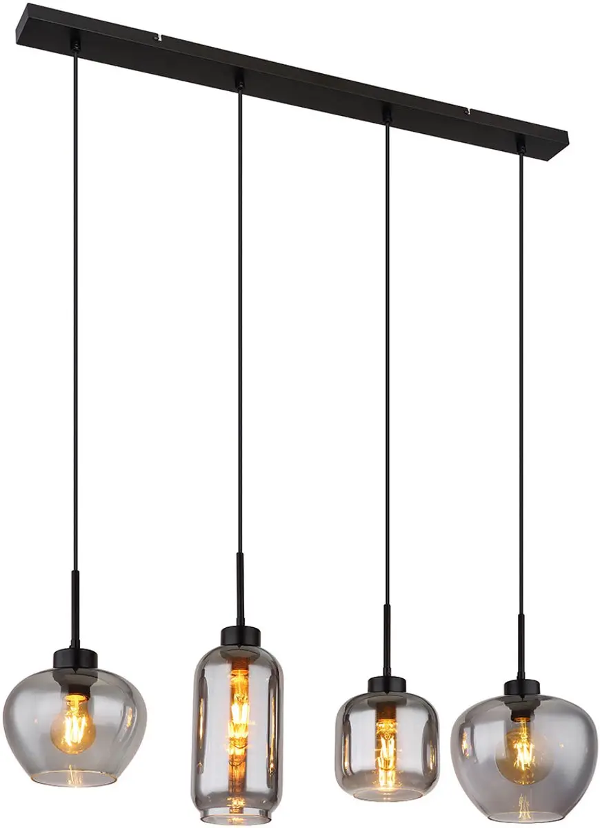 Globo Hanglamp E27 4 Lichtpunten - Zwart