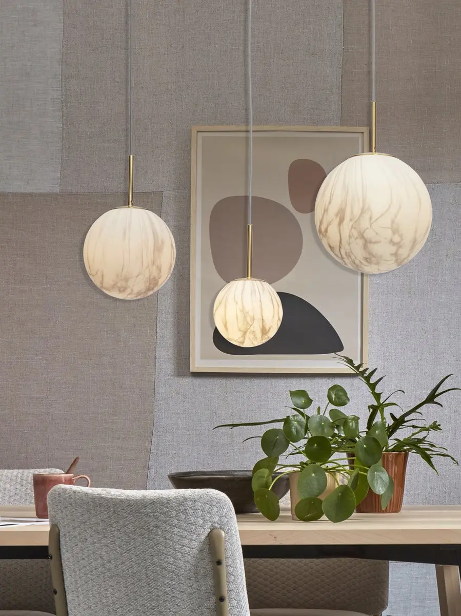 it's about RoMi Carrara Hanglamp - Ø22cm - Goud/Wit