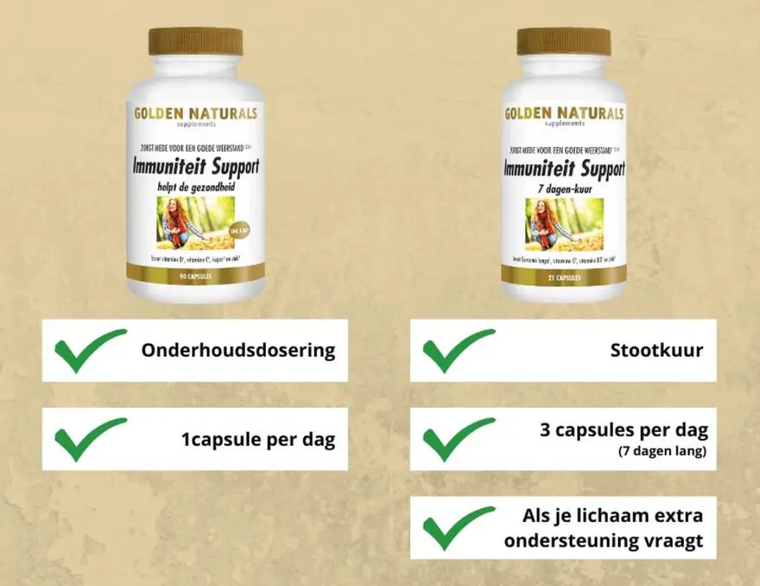 Golden Naturals Immuniteit Support 90 Vegetarische Capsules