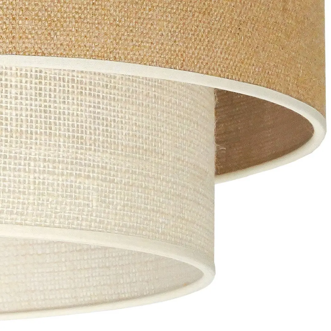 Euluna Plafondlamp 1 Licht - Ø45cm - Jute - E27 - Natuurlijk Bruin/Wit