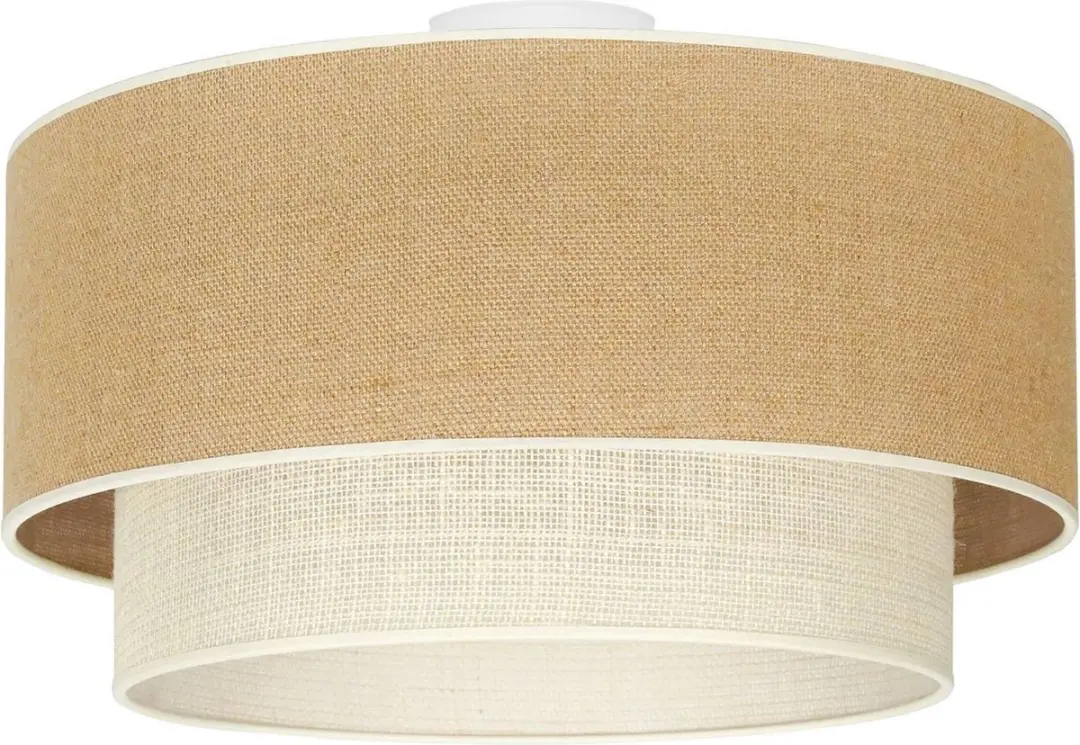 Euluna Plafondlamp 1 Licht - Ø45cm - Jute - E27 - Natuurlijk Bruin/Wit - afbeelding 6 van 6