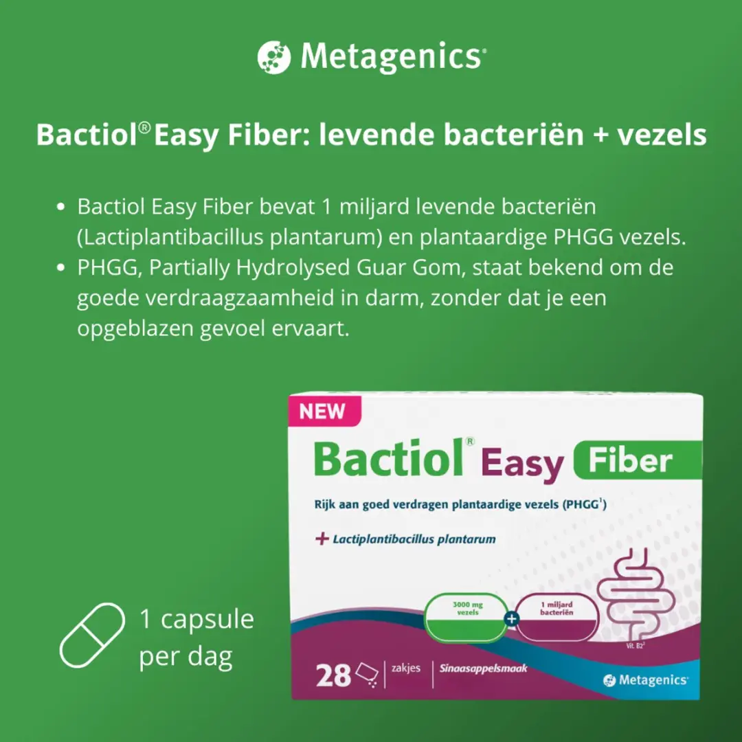 Metagenics Bactiol Easy Fiber Vezelsupplement 28 Zakjes - Sinaasappelsmaak