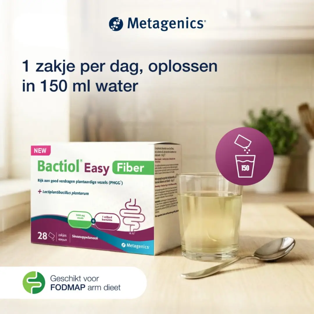 Metagenics Bactiol Easy Fiber Vezelsupplement 28 Zakjes - Sinaasappelsmaak