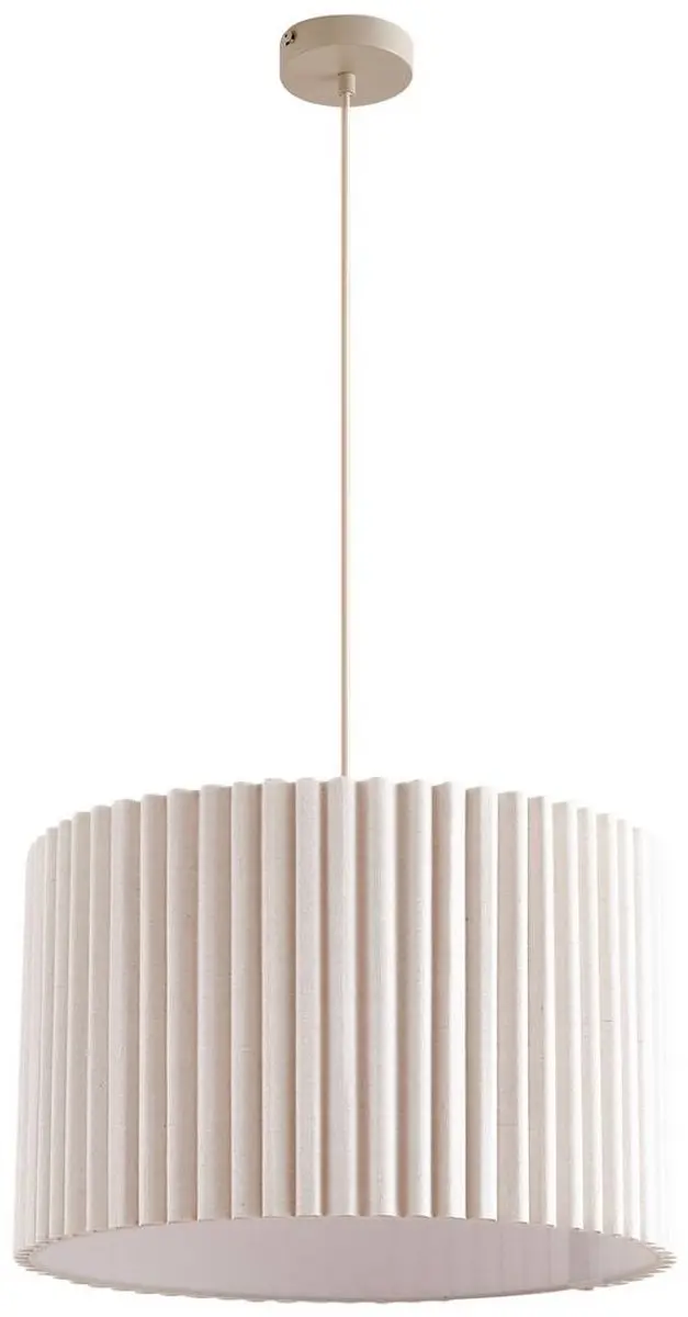 Lindby Hanglamp 1 Licht Linnen Metaal Ø45cm - E27 - Crème