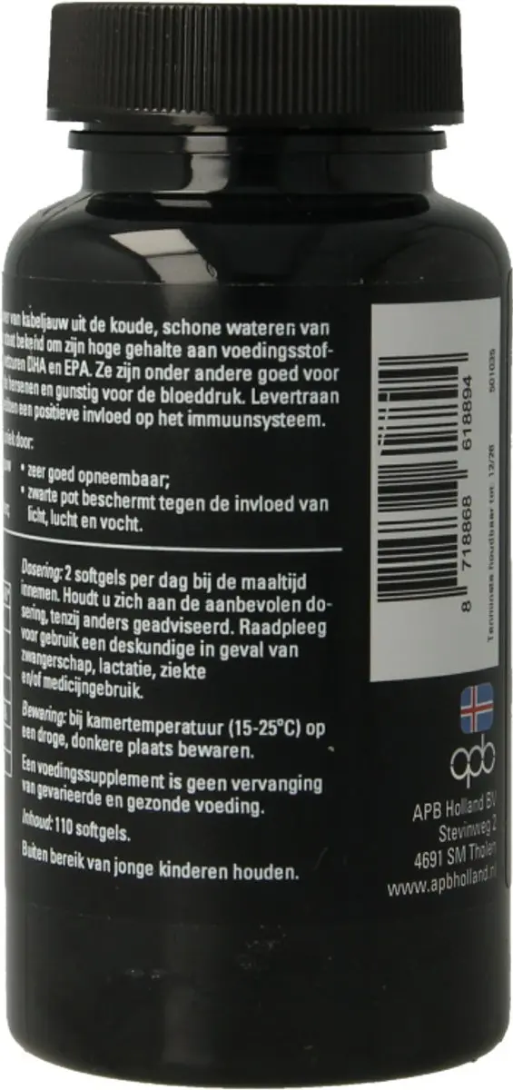 APB Holland Levertraan Kabeljauw 500mg - 100 Softgels