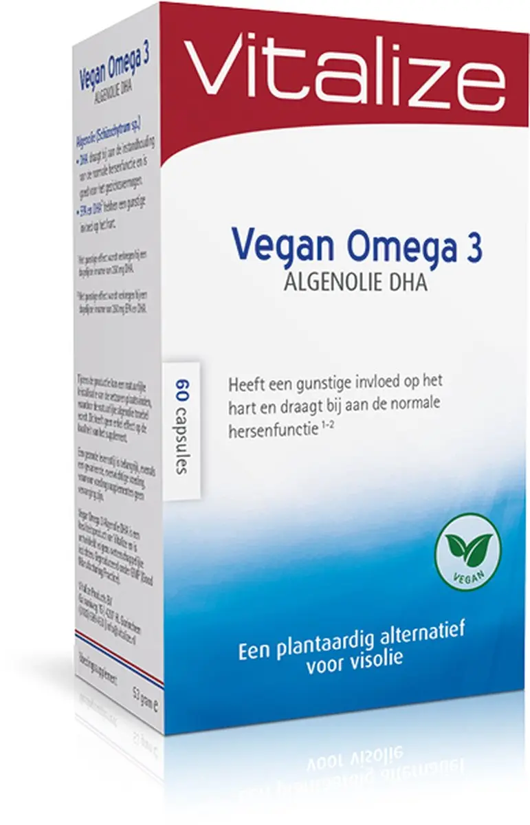 Vitalize Vegan Omega 3 Algenolie DHA 60 Capsules