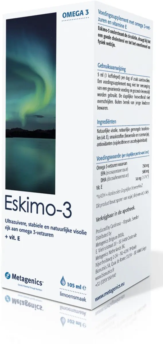 Metagenics Eskimo 3 Vloeibaar Limoen Meta - 105ml