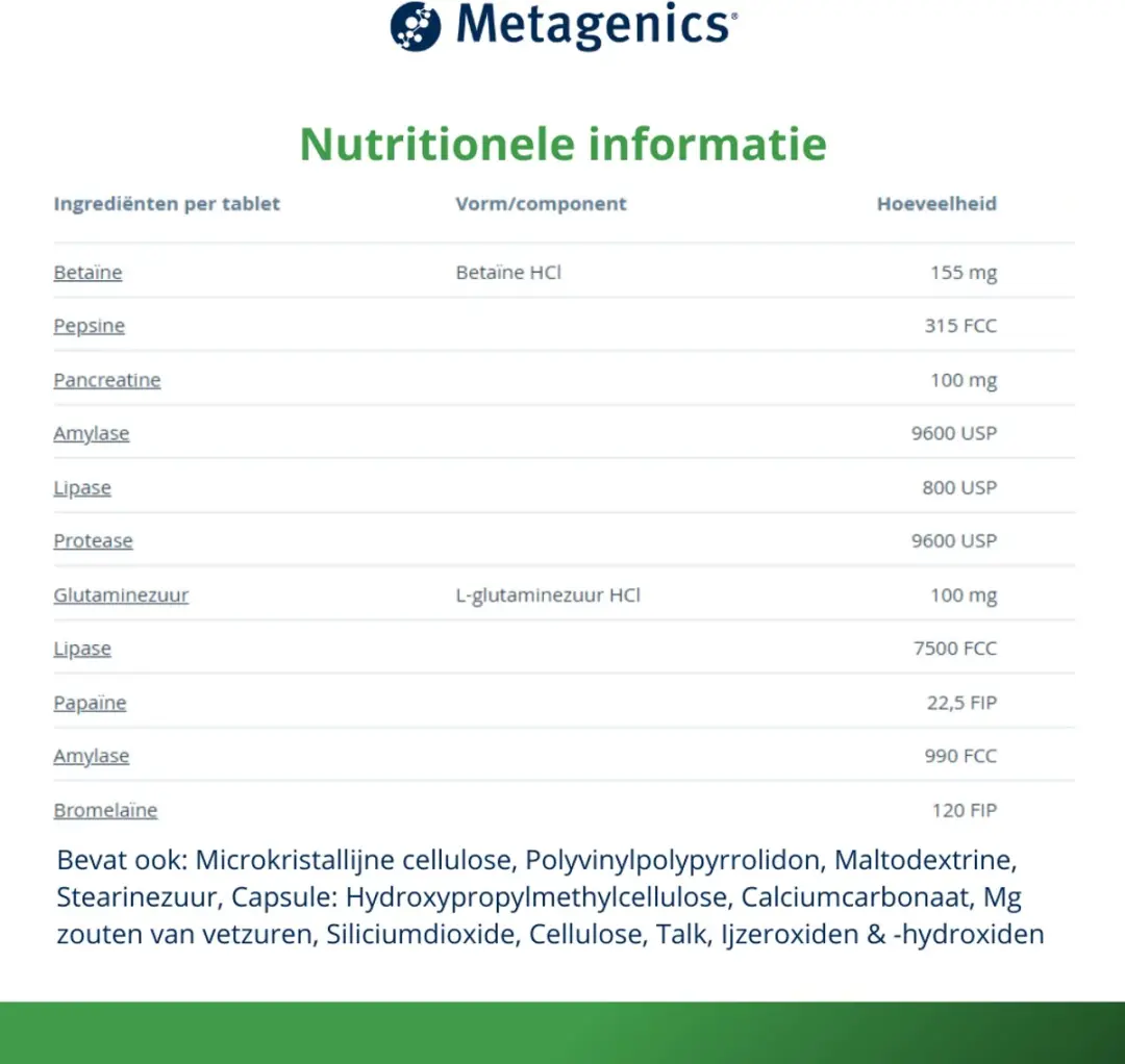 Metagenics Enzygest 90 Tabletten
