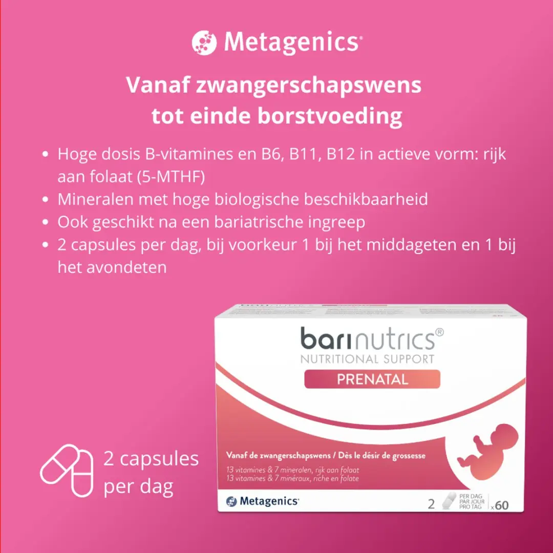 Metagenics Barinutrics Prenatal Zwangerschapssupplement 60 Capsules