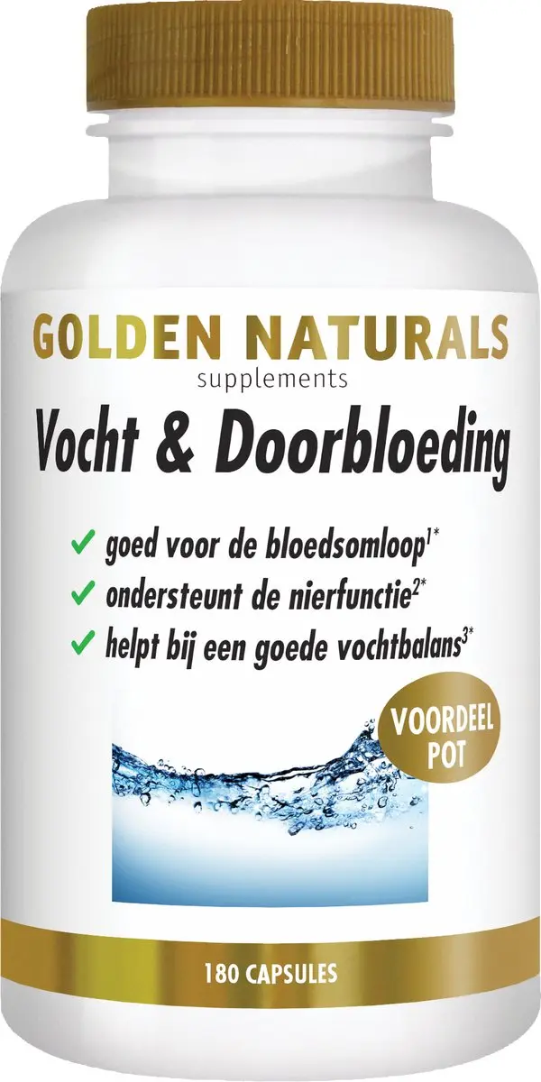 Golden Naturals Vocht & Doorbloeding Vegan Capsules 180 Stuks