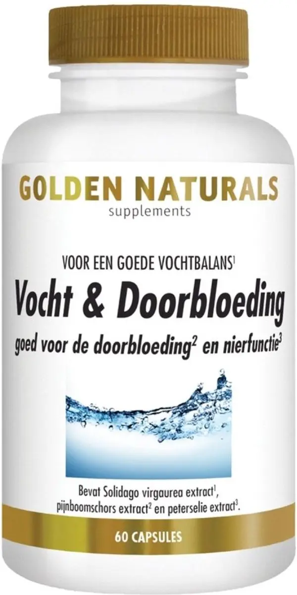 Golden Naturals Vocht & Doorbloeding Vegan Capsules 180 Stuks