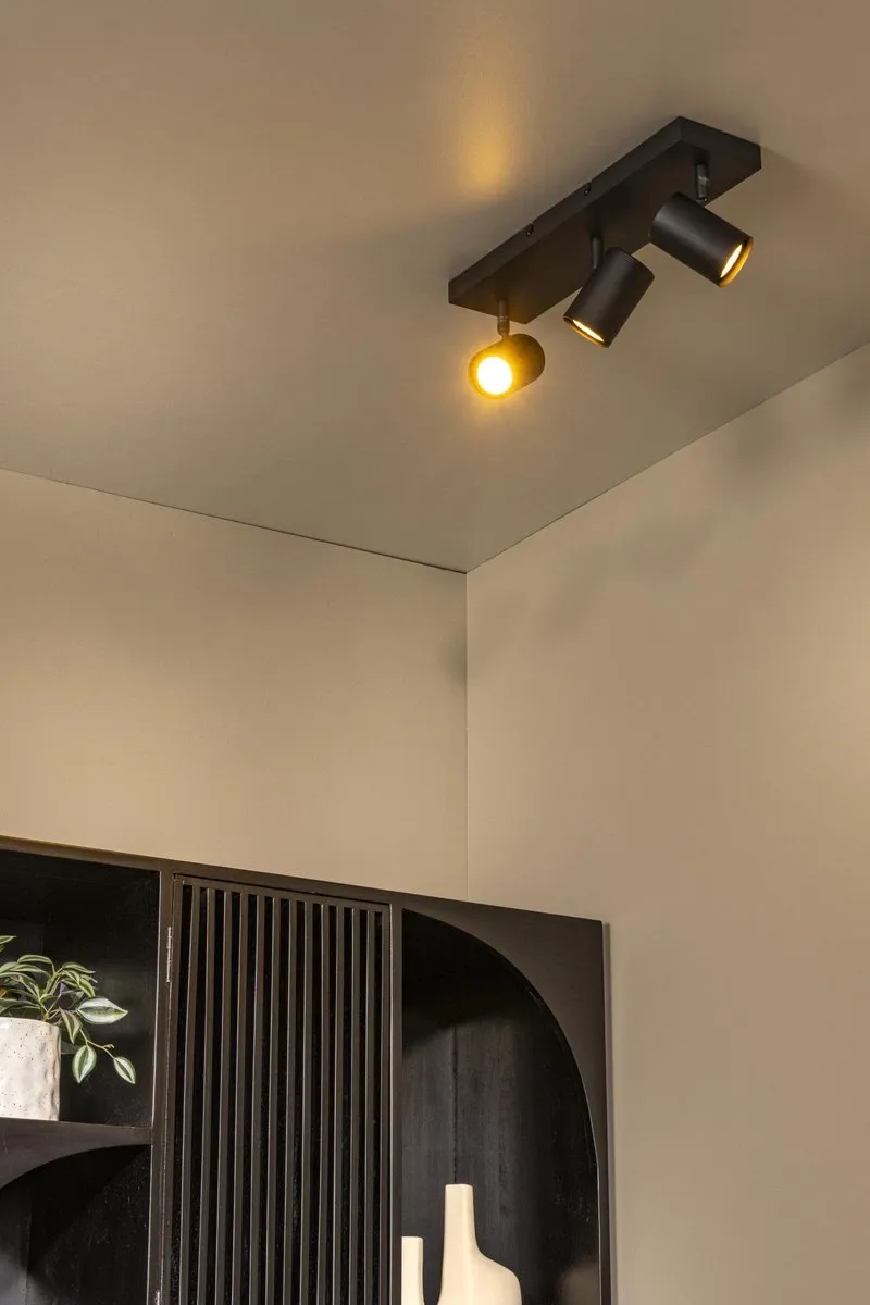 Lucide Amigo Plafondspot 3xGU10 - Zwart