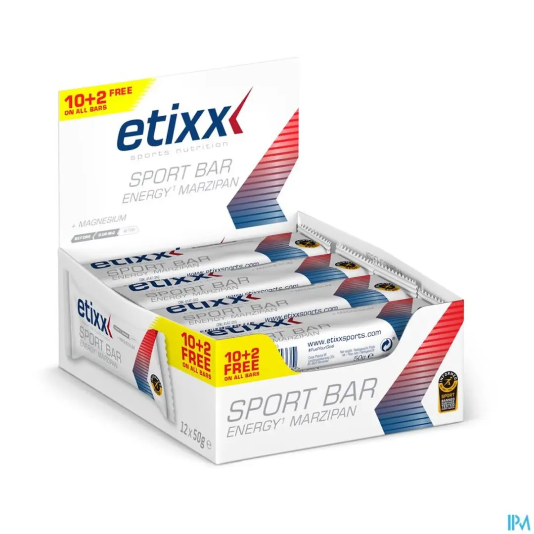 Etixx Energy Marzipan Sportreep 12x50g - Koolhydraatrijk