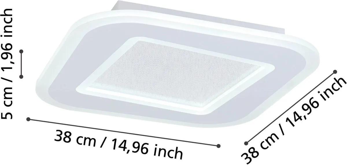 Eglo Macchioni Plafondlamp 38cm - Instelbaar warm wit licht - Dimbaar - afbeelding 6 van 6