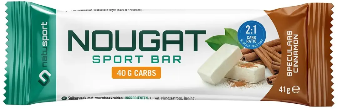 Natusport Nougat Sportreep Speculaas-Cinnamon - 12 Stuks