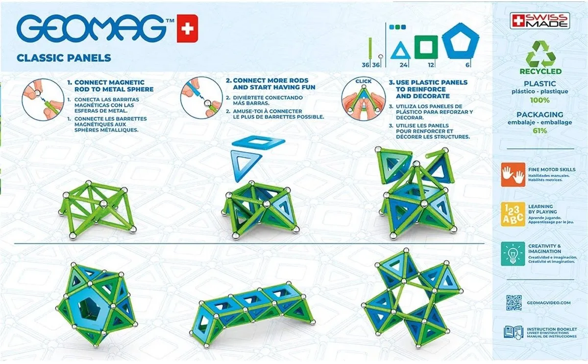 Geomag Green Line Classic Panels Magnetische Bouwset 114-delig - Multikleur - afbeelding 6 van 6