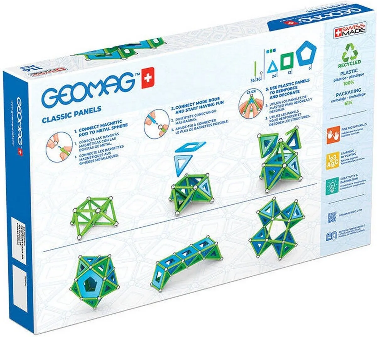 Geomag Green Line Classic Panels Magnetische Bouwset 114-delig - Multikleur
