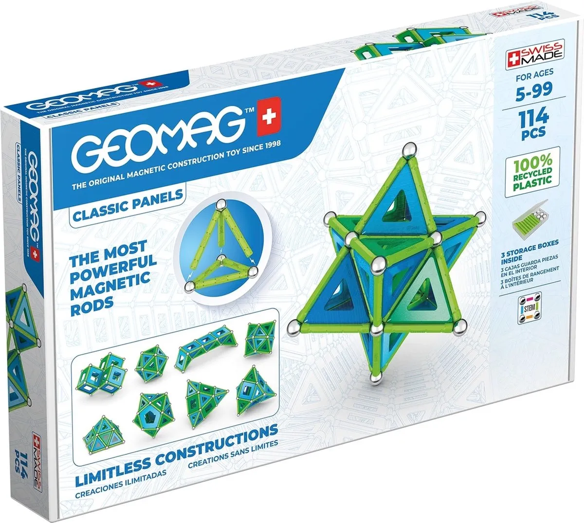 Geomag Green Line Classic Panels Magnetische Bouwset 114-delig