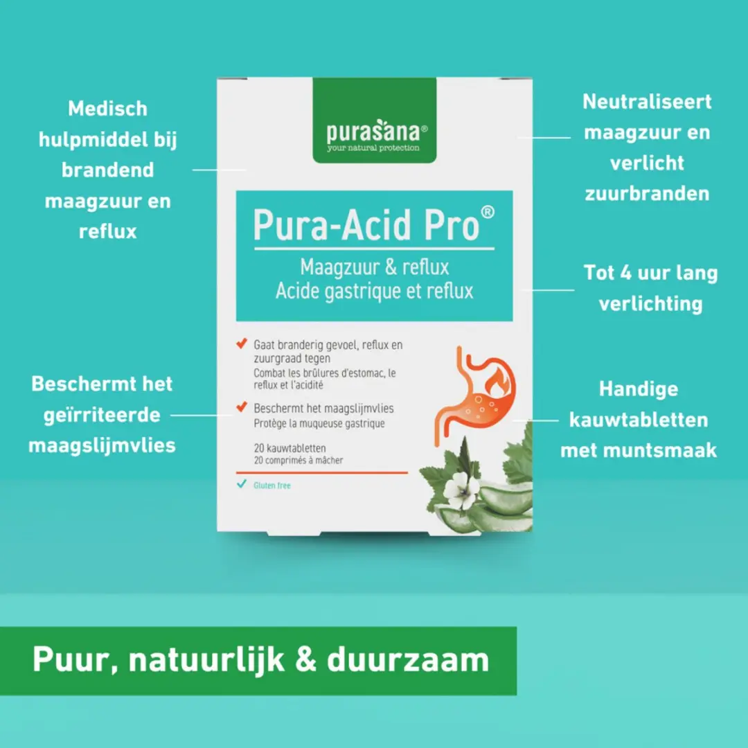 Purasana Pura-Acid Pro Kauwtabletten - 20 Stuks