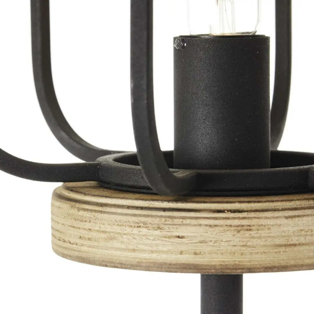 Brilliant Gwen Vloerlamp - 1xE27 60W - Zwart/Hout