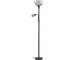 Lindby Vloerlamp 2-lichts Glas - 185cm - Grijs/Zwart