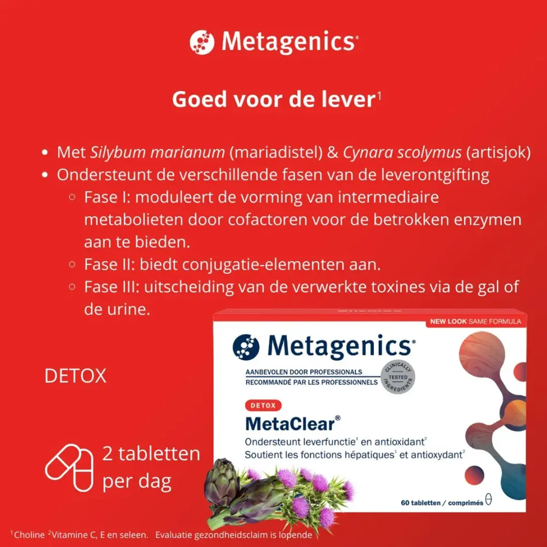 Metagenics MetaClear Tabletten 60 Stuks - 60mg